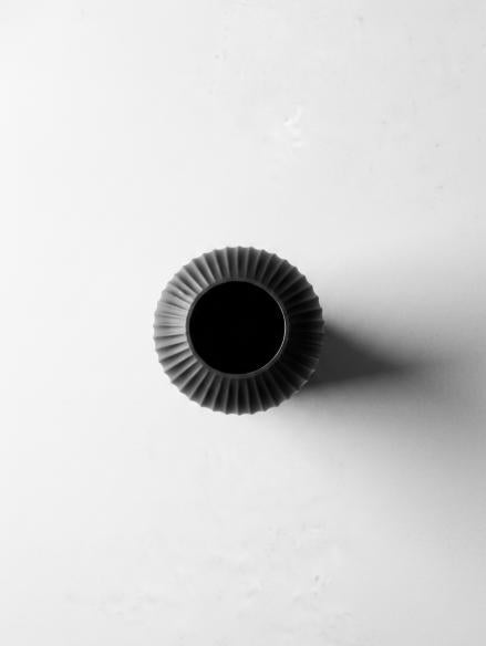 Black Fluted Vase