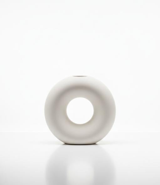 White Donut Vase