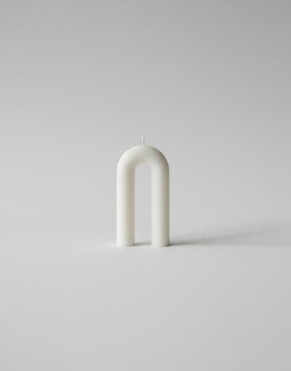White Sculptural Arch Candle