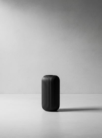 Black Fluted Vase